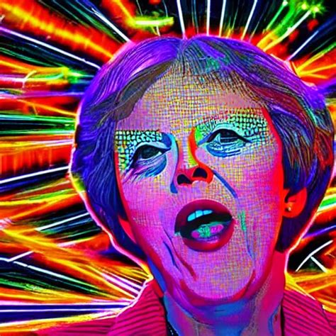 Theresa May At A Psytrance Club Magic Mushroom Stable Diffusion