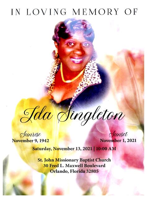 Ida Singleton Mitchell S Funeral Home