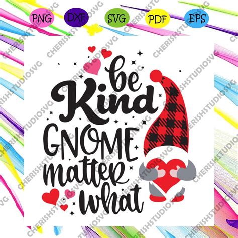 Be Kind Gnome Svg Christmas Svg Festive Holiday Design