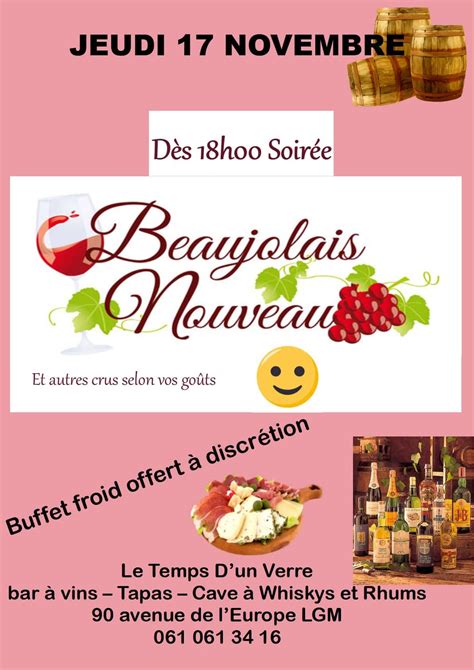 Soirée Beaujolais Nouveau Les rendez vous Beaujolais