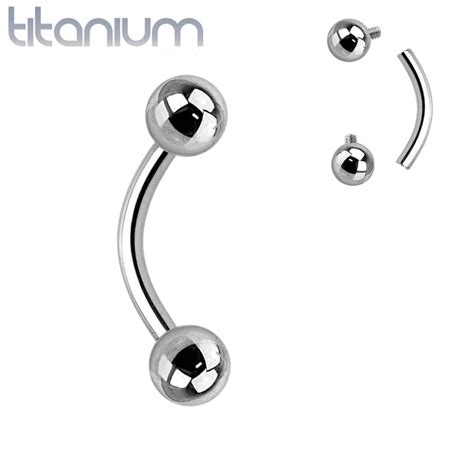 High Polished Implant Grade Titanium Internally Threaded Curved Barbell Pierced Universe