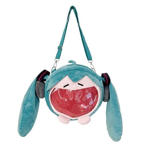 Cartoon Hatsune Miku Plush Backpack Student Messenger Bag Fluffy