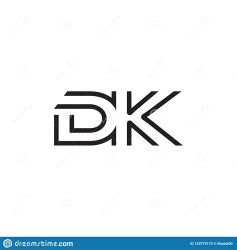 Linha Moderno Original Do Logotipo Da DK Da Letra Inicial Ilustração do