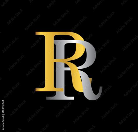 RR Initial Letter With Gold And Silver Stock Vektorgrafik Adobe Stock