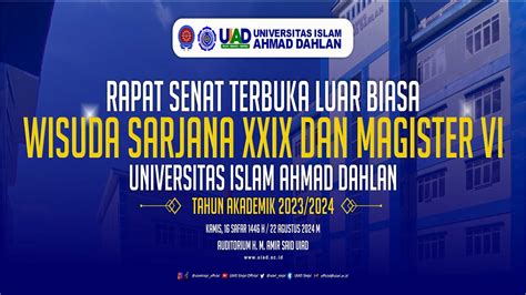 Live Streaming Rapat Senat Terbuka Luar Biasa Wisuda Sarjana Xxix