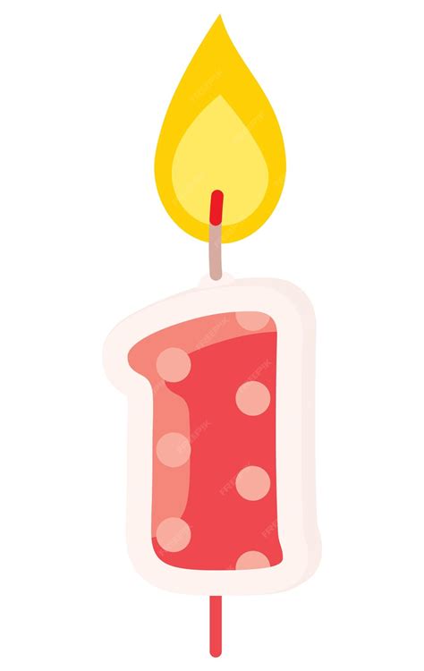 Premium Vector | Birthday candle for 1 year old