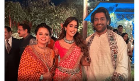 Janhvi Kapoor Drops Photos With Ms Dhoni And Wife Sakshi From Anant