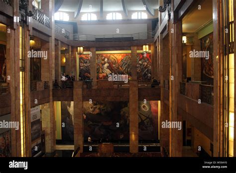 Murals in Bellas Artes Palace, Mexico City Stock Photo - Alamy