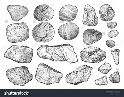 Rock Illustration Drawing Engraving Ink Line Stock Vector (Royalty Free ...