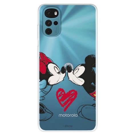 Funda Para Motorola Moto G22 Oficial De Disney Mickey Y Minnie Beso