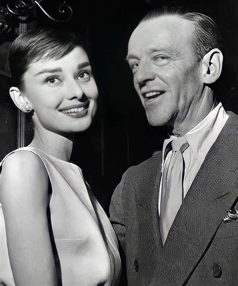 Audrey Hepburn And Fred Astaire On The Set Of Funny Face 1957 In