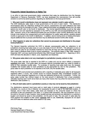 Fillable Online Etax Dor Ga February 24 2010 Georgia Department Of