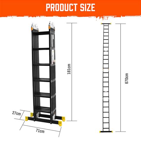 HORUSDY 6 7M Aluminium Folding Step Ladder Extension Multi Purpose