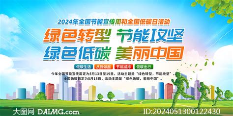 2024年全国节能宣传周暨全国低碳日宣传栏大图网图片素材