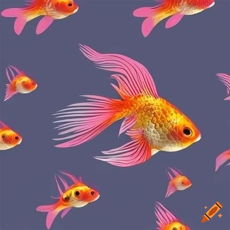 Vibrant Goldfish Pattern For Home Decor In Graphic Design On Craiyon