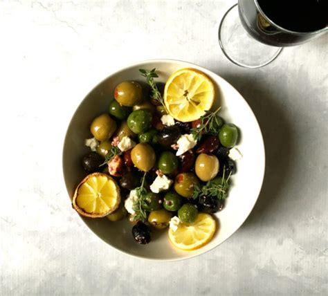 Roasted Olives With Feta And Lemon Zesty Olive Simple Tasty And