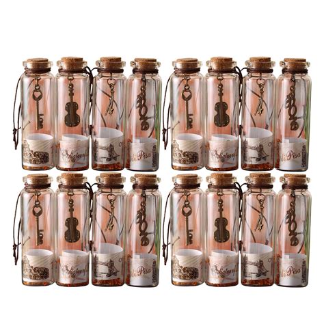 Mini Glass Bottles With Cork Lids Flat Bottomed Spherical Shape Tiny Glass Jars Wishing