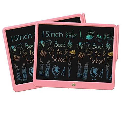 Deecam Lot de 2 tablettes d écriture LCD de 38 1 cm colorées pour