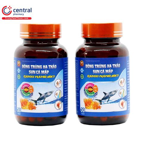 Đông trùng hạ thảo sụn cá mập canxi nano MK7 Goldent Food Australia hỗ ...
