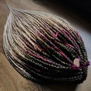 Brown Boho De Dreads Synthetic Dread Extensions Beige Blonde Crochet Dreads Red Accent