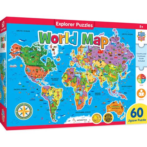 Explorer World Map 60 Piece Jigsaw Puzzle Ralphies Funhouse