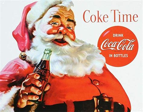 Coca Cola Coke Santa Claus Christmas Retro Vintage Tin Sign Coca Cola