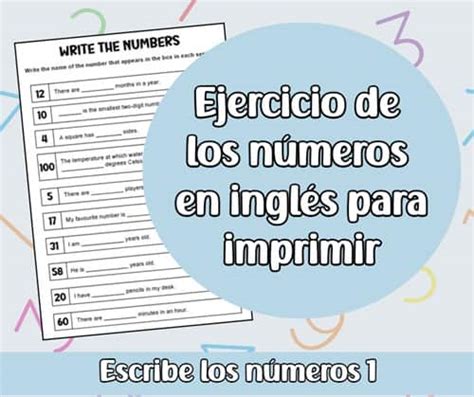 Ejercicio De Escribir Números En Inglés Para Imprimir 1 Apuntes De Inglés