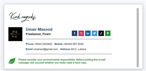 Create Email Signature Html Clickable Html Email Signature By Umairvr