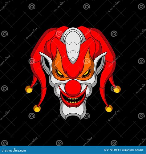 Mecha Clown Head 001 Stock Vector Illustration Of 010mecha 217044404