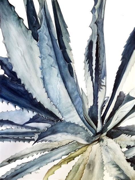 Agave II Original Watercolor Esther BeLer Wodrich Original