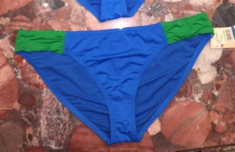 Nwt Tommy Bahama Blue Side Shirred Hipster Bikini Swimsuit Bottom