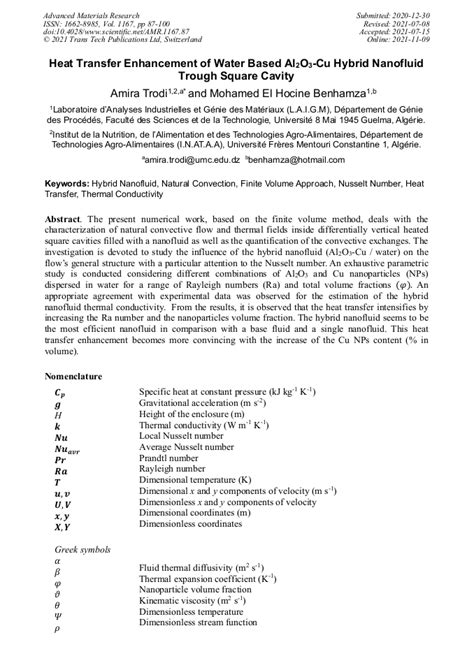 Heat Transfer Enhancement Of Water Based Al2o3 Cu Hybrid Nanofluid