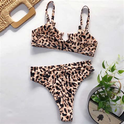 Sexy Leopard Bikinis Micro Bikini Set Push Up Thong Bijini Corte Alto Traje De Baño Mujer Mini