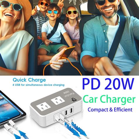 Panidac 200w Car Adapter Usb C