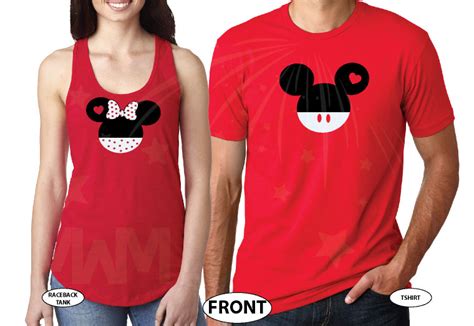 Mickey Minnie Mouse Heads Bow Polka Dot Mr Mrs With Big Ears Married