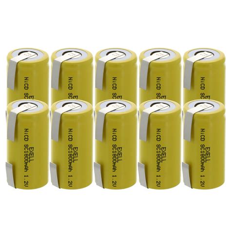 X Exell Subc V Mah Nicd Rechargeable Batteries With Tabs