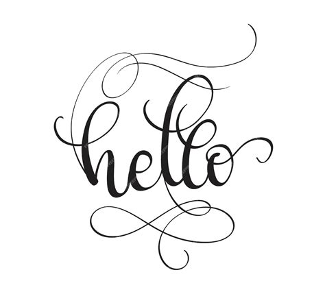 Premium Vector | Hello text isolated on white background calligraphy ...