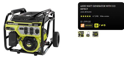 Predator 6 500 Watt Gas Generator