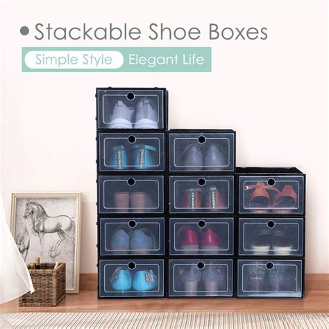 Pcs Large Flip Open Storage Box Foldable Stackable Aj Shoebox New