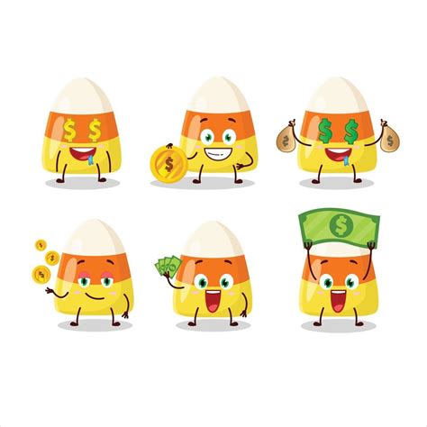 candy corn cartoon character  cute emoticon bring money