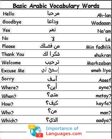 Learning Arabic Words For Beginners