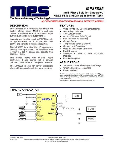 Monolithic Power Systems Mps Power Management Specialized Pmic