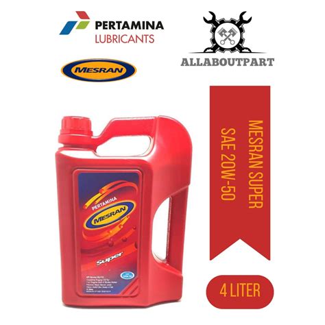 Jual Oli Mesran Super 20W 50 Galon 4 Liter 4000ml Oli Pertamina