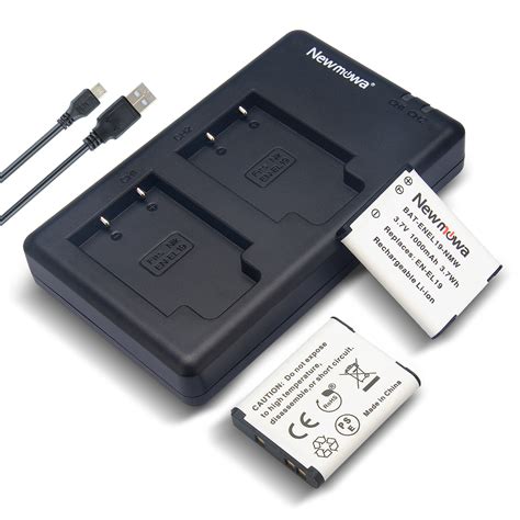 Newmowa EN EL19 Battery 2 Pack And Dual USB Charger Kit For Nikon