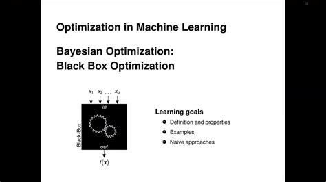 Optimization In Machine Learning Bayesian Optimization Black Box