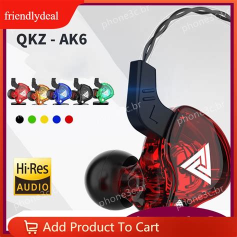 Fone Qkz Ak6 Upgrade In Ear Para Retorno Monitor De Palco Fone De