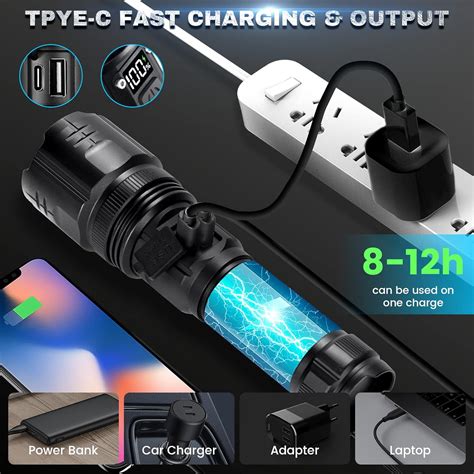 Rechargeable Flashlights High Lumens 90000 Lumens Super Bright