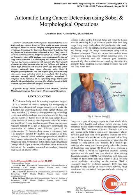 Pdf Automatic Lung Cancer Detection Using Sobel Morphological