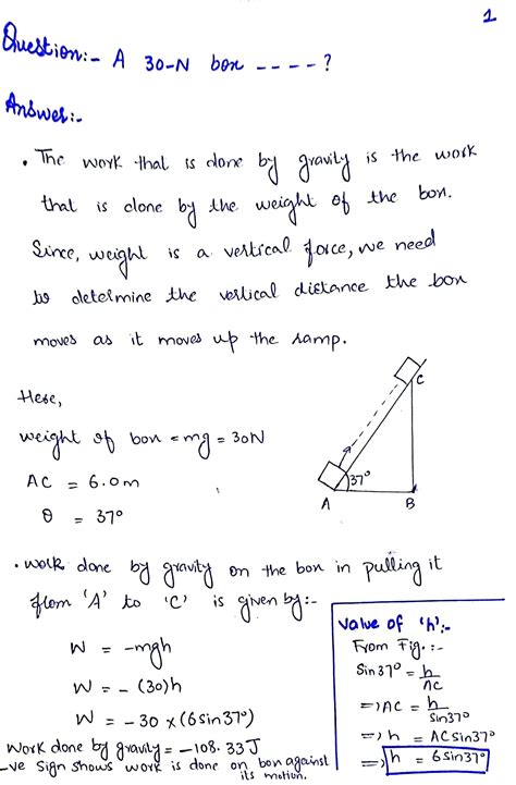 Solved A 30 N Box Is Pulled Upward 6 0 M Along The Surface Of A Ramp