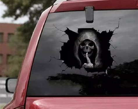 3D Skull Grim Reaper Car Vinyl Decal Waterproof - Etsy